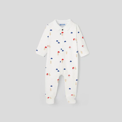 Baby boy printed footed pyjamas