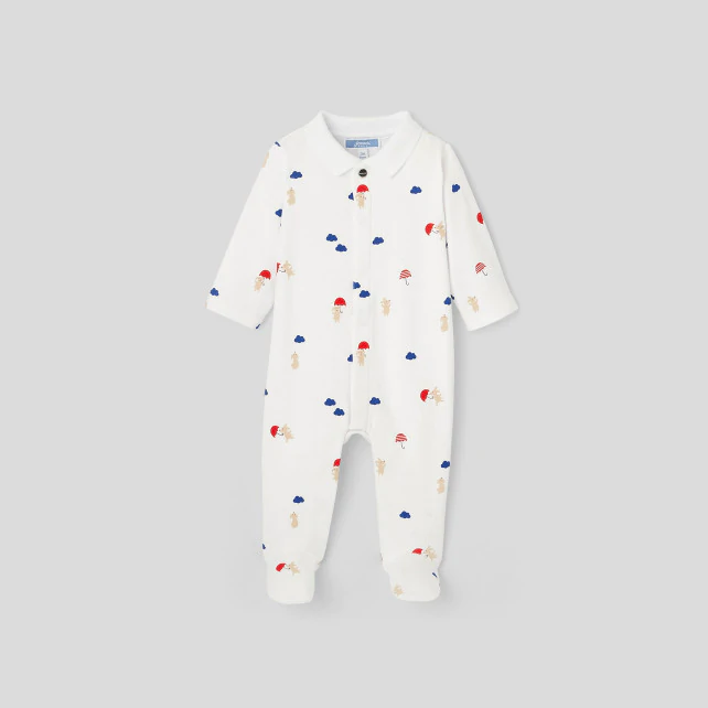 Baby boy printed footed pyjamas