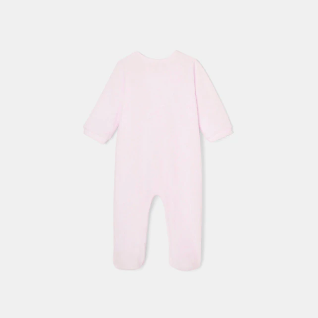 Baby girls loop velvet footed pyjamas