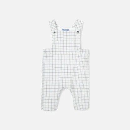 Baby boy checked dungarees