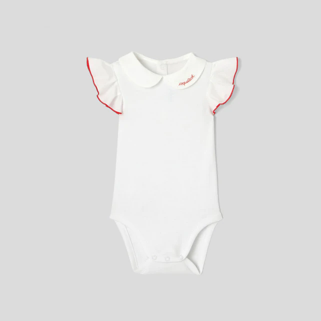 Baby girl bodysuit with ruffled sleeves