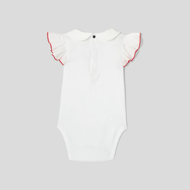 Baby girl bodysuit with ruffled sleeves