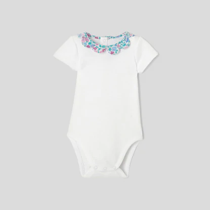 Baby girl short-sleeved bodysuit