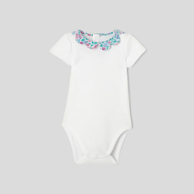 Baby girl short-sleeved bodysuit