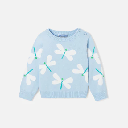 Toddler girl Intarsia dragonfly jumper