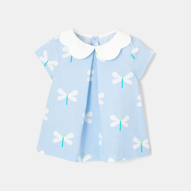 Toddler girl blouse with dragonfly pattern