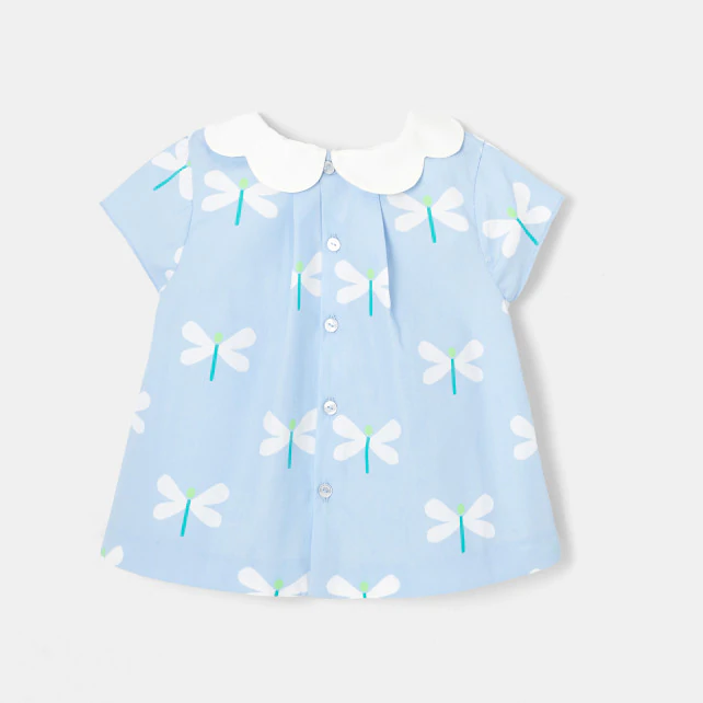 Toddler girl blouse with dragonfly pattern