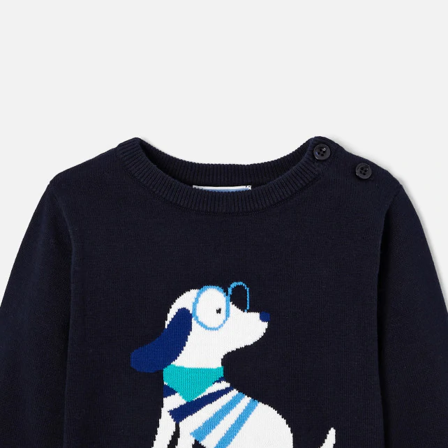 Toddler boy Intarsia motif jumper