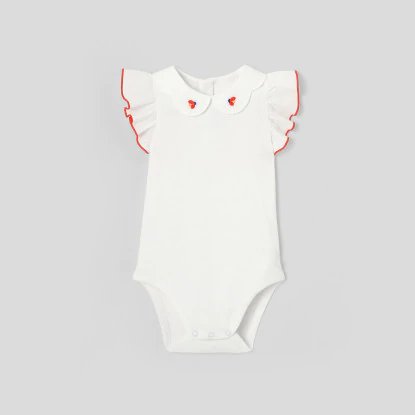 Toddler girl bodysuit with ruffled sleeves