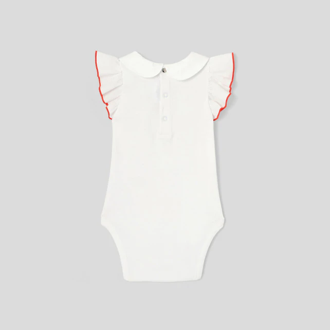 Toddler girl bodysuit with ruffled sleeves