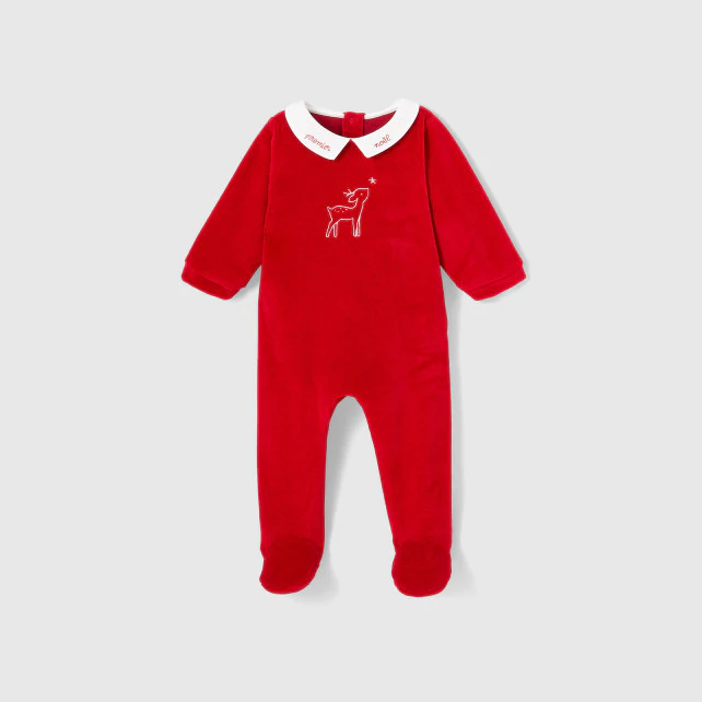 Christmas footed pyjamas for baby boys