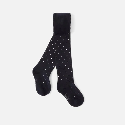 Toddler girl silver polka dot tights