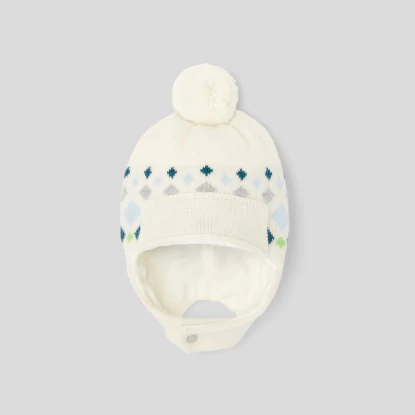 Baby boy patterned jacquard hat