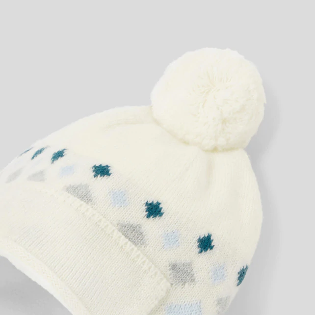 Baby boy patterned jacquard hat