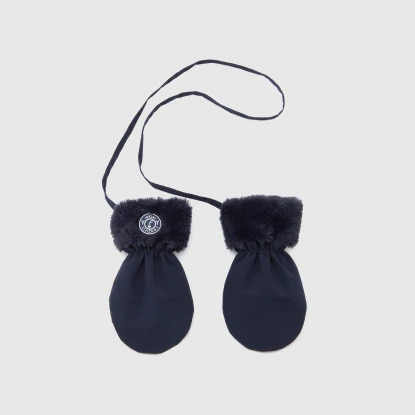 Toddler boy nylon and faux shearling mittens