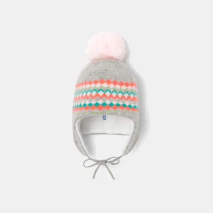 Toddler girl abstract jacquard hat