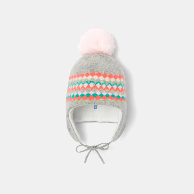 Toddler girl abstract jacquard hat