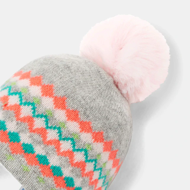 Toddler girl abstract jacquard hat