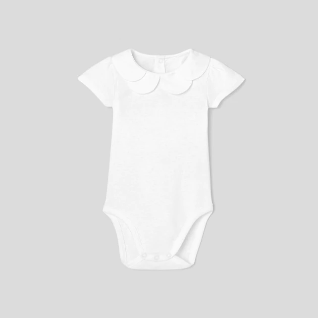 Toddler girl bodysuit with double collar