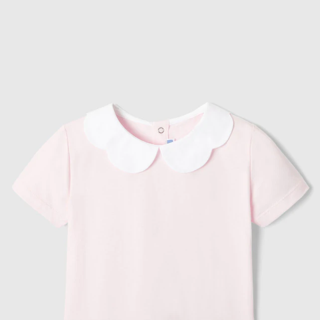 Girl polo shirt with scalloped collar