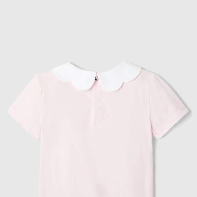 Girl polo shirt with scalloped collar