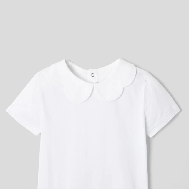 Girl polo shirt with scalloped collar