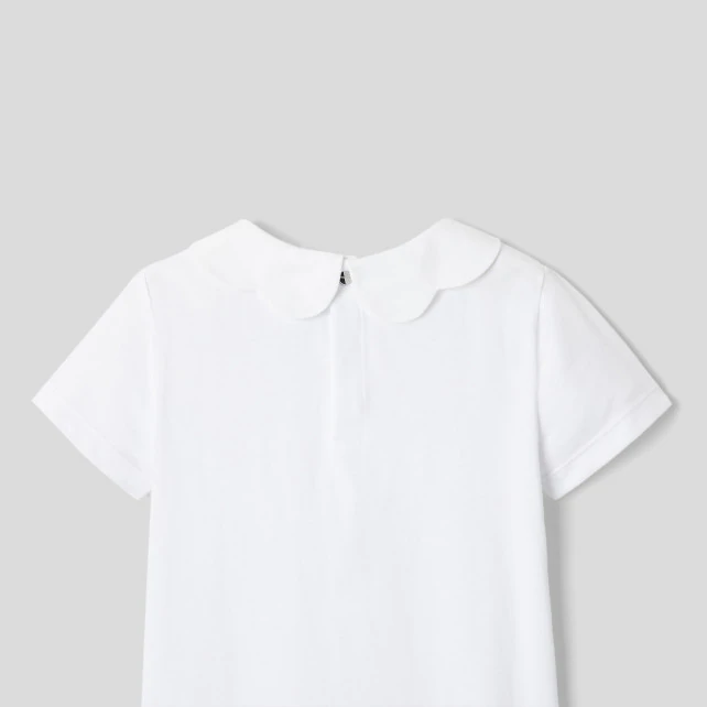 Girl polo shirt with scalloped collar