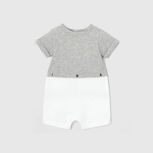 Baby boy bi-material onesie shorts