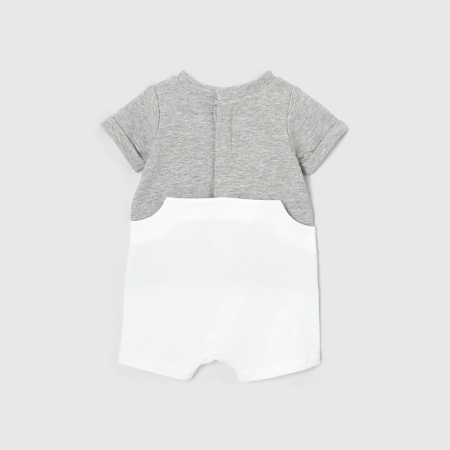 Baby boy bi-material onesie shorts