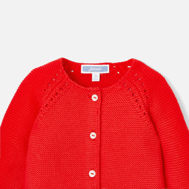 Baby girl garter stitch cardigan