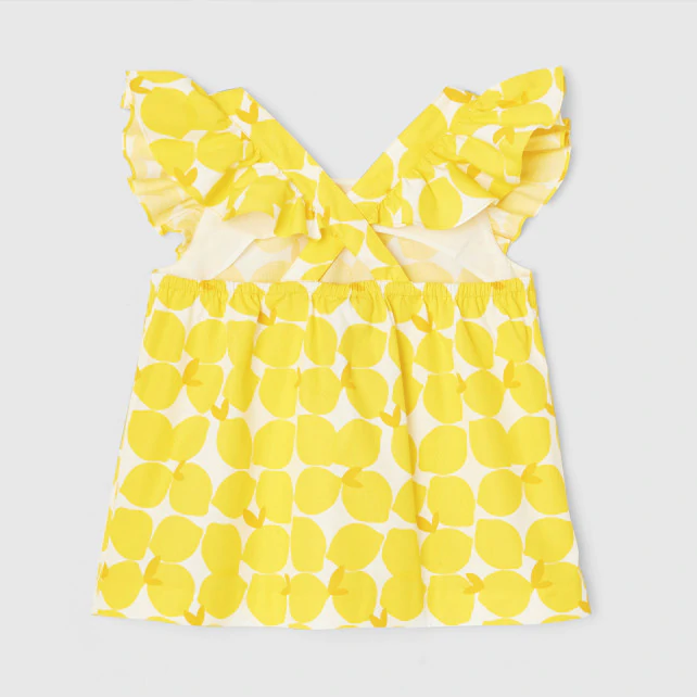 Girl blouse with lemon motif