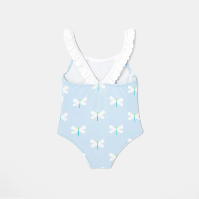 Toddler girl swimsuit with dragonfly pattern