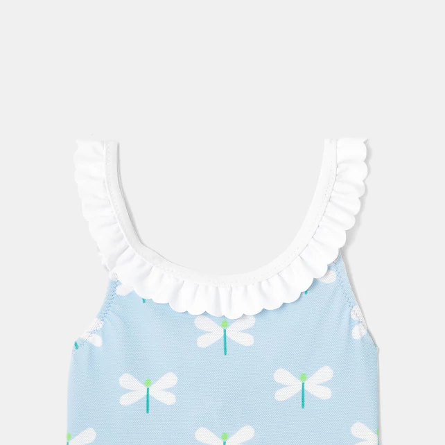 Toddler girl swimsuit with dragonfly pattern