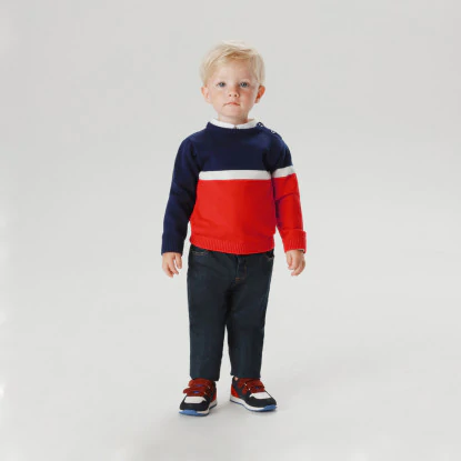 Toddler boy colour block jumper