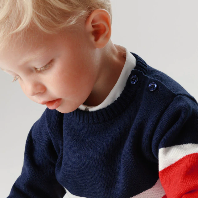 Toddler boy colour block jumper