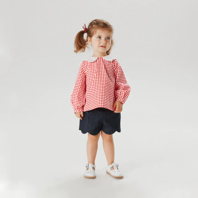 Toddler girl polka dot blouse