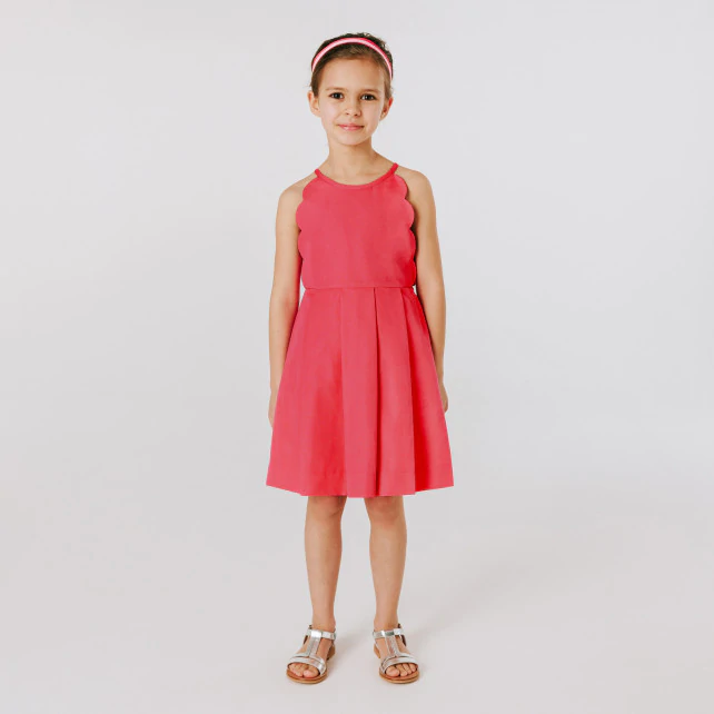 Girls’ scalloped dress