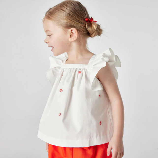 Toddler girl blouse with ladybird pattern