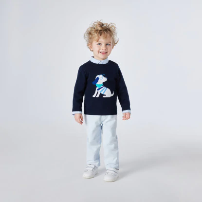 Toddler boy Intarsia motif jumper