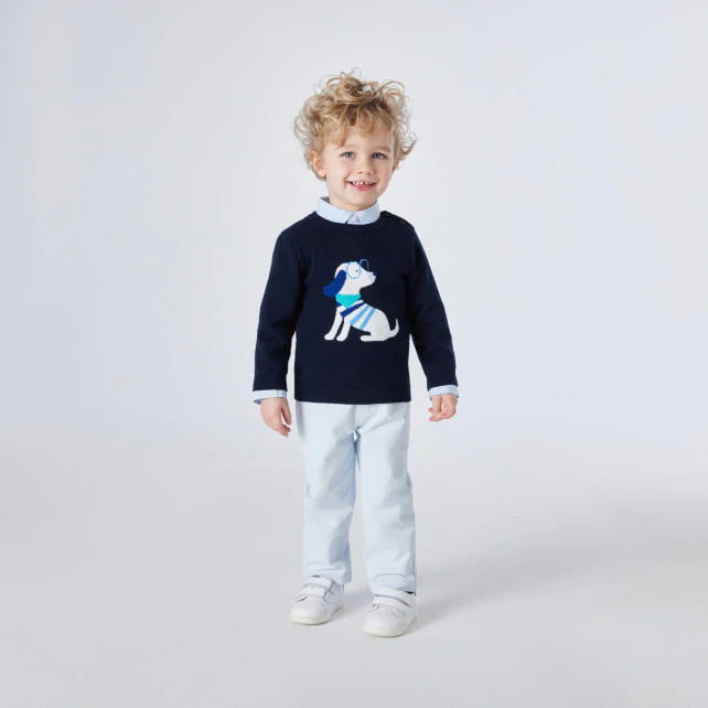 Toddler boy Intarsia motif jumper