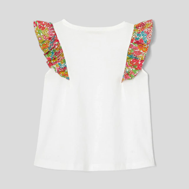 Girl T-shirt with Liberty sleeves