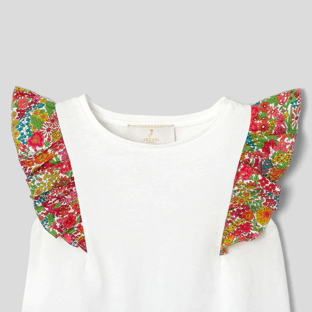 Girl T-shirt with Liberty sleeves