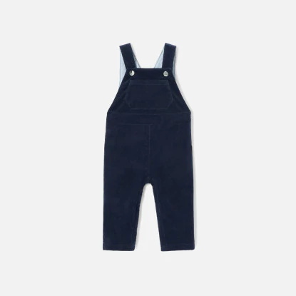 Baby boy velour dungarees