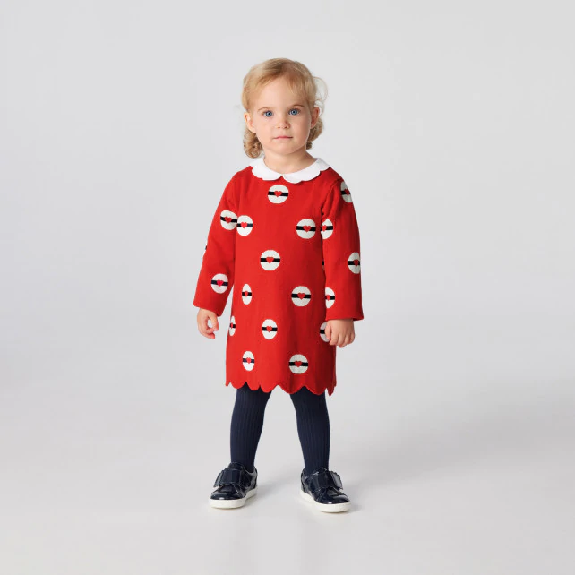 Baby girl beret pattern dress