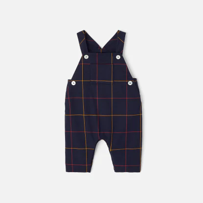 Baby boy checkered dungarees