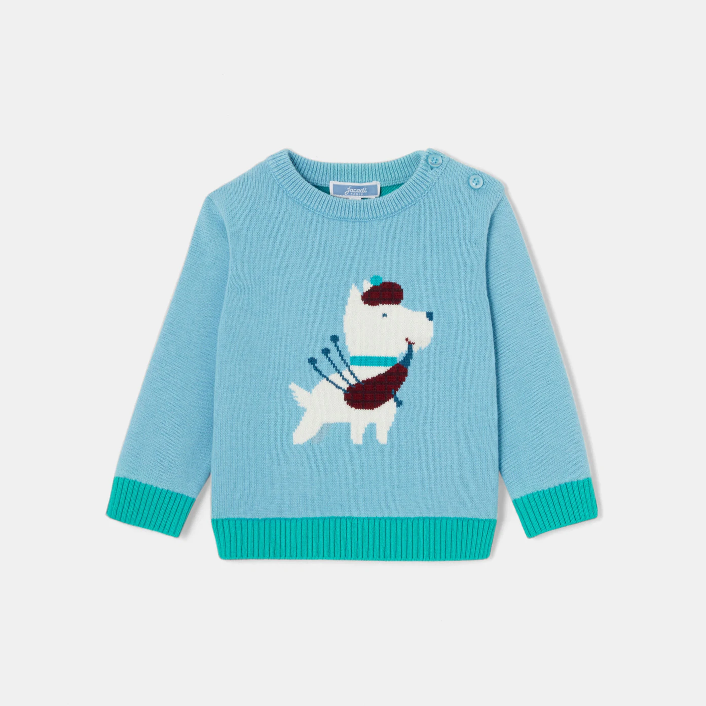 Baby boy intarsia dog jumper