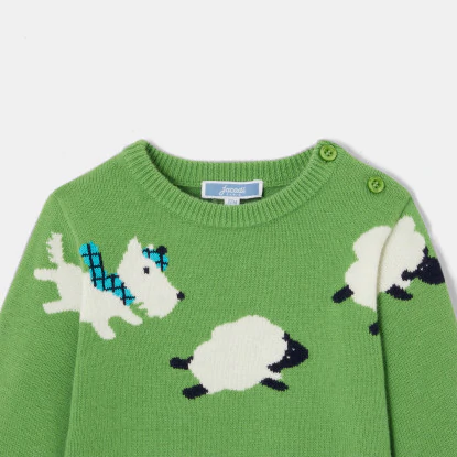 Baby boy intarsia dog jumper