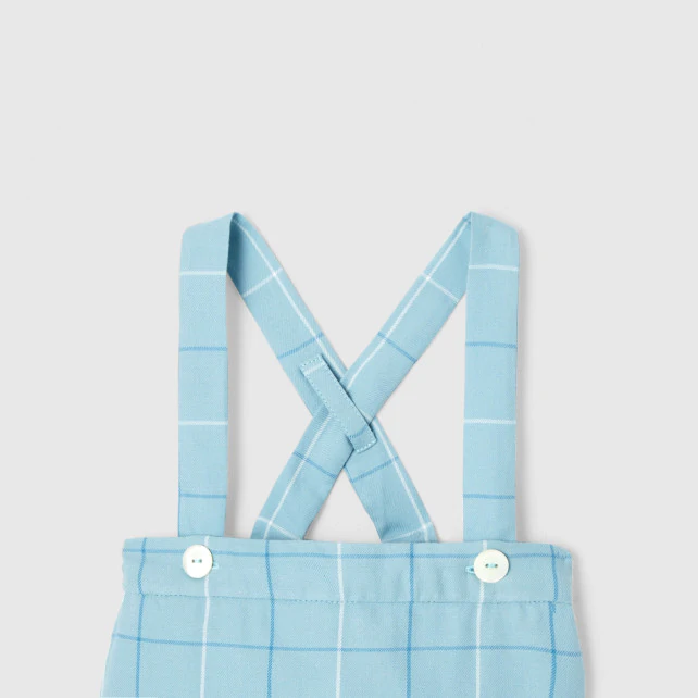 Baby boy checkered dungarees