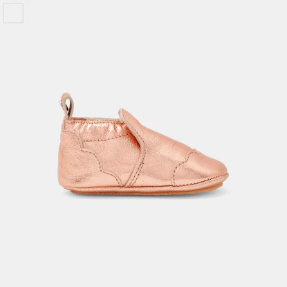 Baby girl iridescent leather slippers