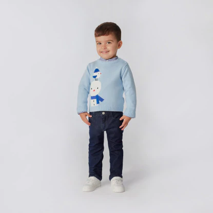 Baby boy playful intarsia jumper